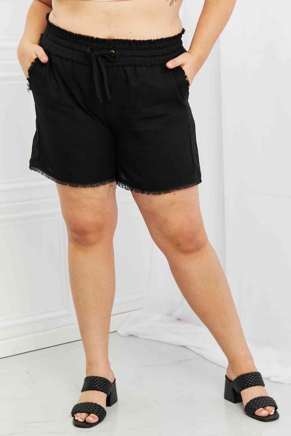Zenana Seaside Full Size Linen Shorts